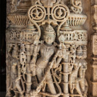 Stone carving in Ranakpur temple, Rajasthan